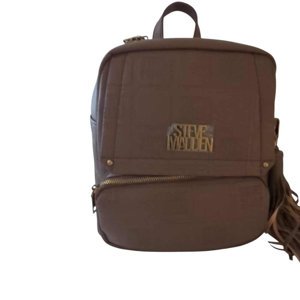 Steve Madden Chocolate Brown Backpack with Fringe - Picture 12 of 13